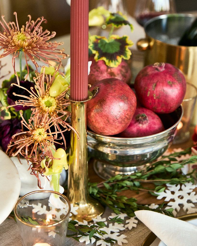 table set with holiday decor