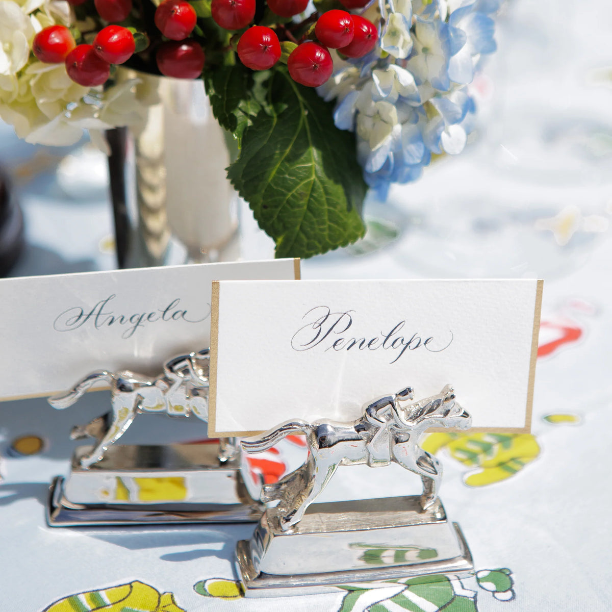 Jockey Place Card Holder Silver